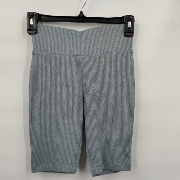 New Rag & Bone Knit Rib High Waist Biker Tights Short Small Women Gray - Picture 2 of 10